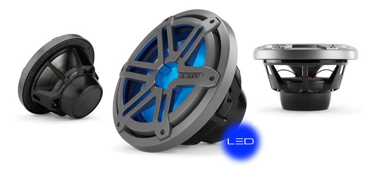 Морской сабвуфер JL Audio MX10IB3-SG-TLD-B Sport Titanium w/blue LED – цена, описание и отзывы — фото