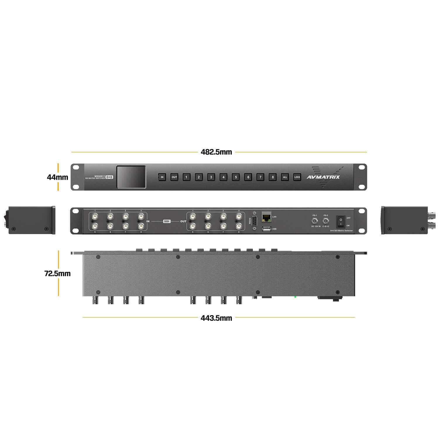 Матричный коммутатор Матричный коммутатор AVMATRIX MSS0811 компактный 3G-SDI 8×8 – цена, описание и отзывы — фото